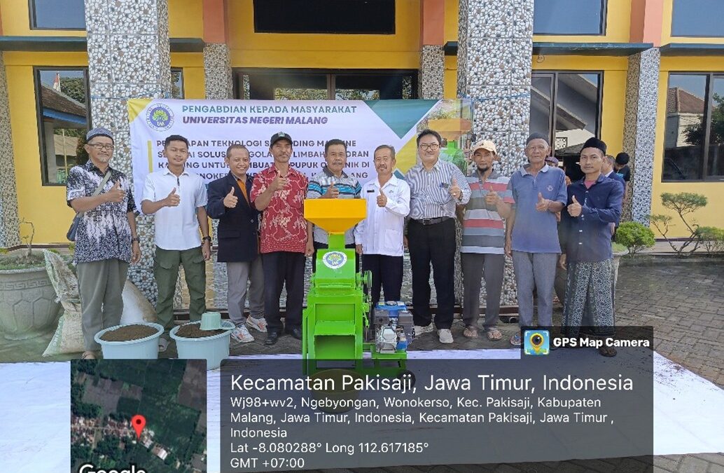 UNIVERSITAS NEGERI MALANG PERKENALKAN TEKNOLOGI SHREDDING MACHINE KEPADA PETERNAK KAMBING DI DESA WONOKERSO